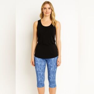 Cali Active Leggings Python Blue Print with Side Pockets